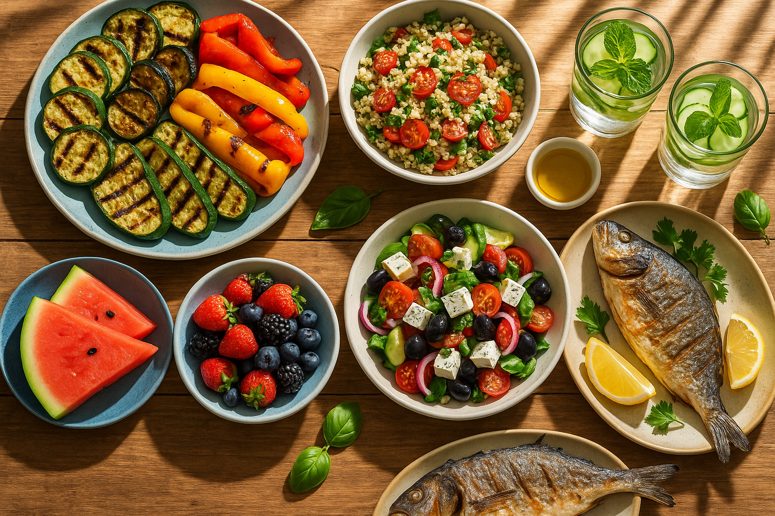 A Snapshot of a Summer Day Eating the Mediterranean Way