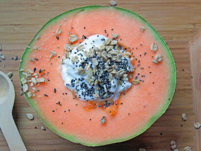 Cantaloupe Breakfast Bowl with Crunch
