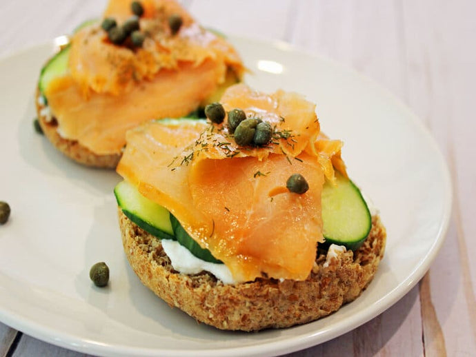 Smoked Salmon Bagel with Lemon & Capers Cream Cheese