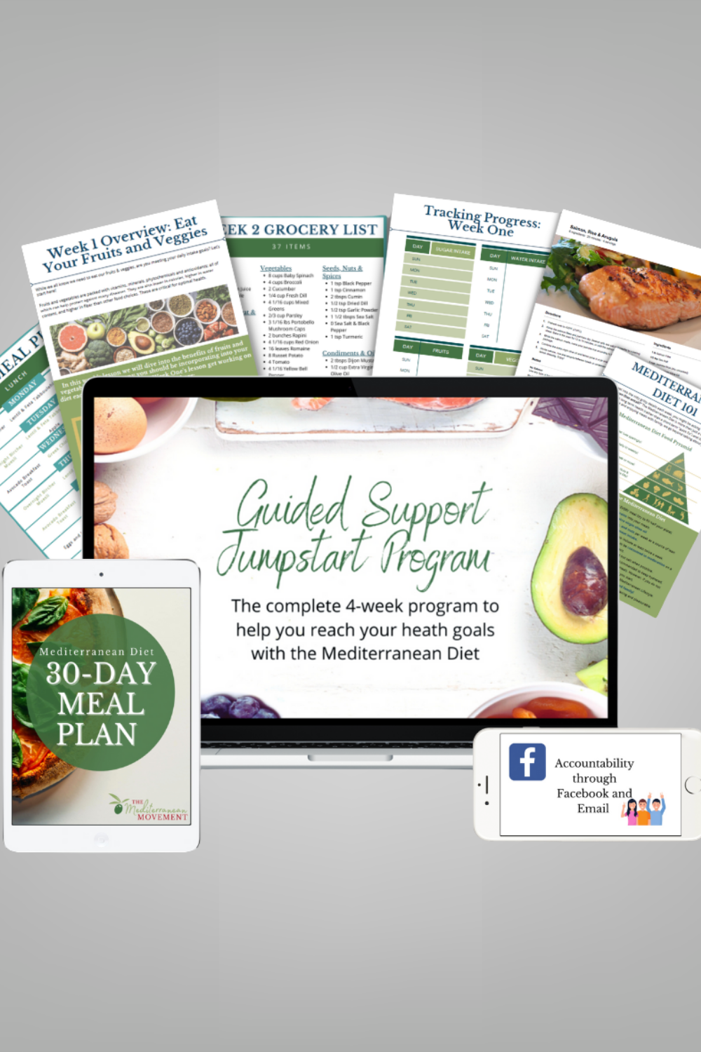 30-Day Mediterranean Diet Course with Meal Plan (Jumpstart Program)